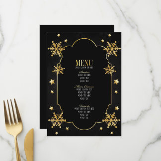 Create Your Own Custom Art Deco Snowflakes Menu