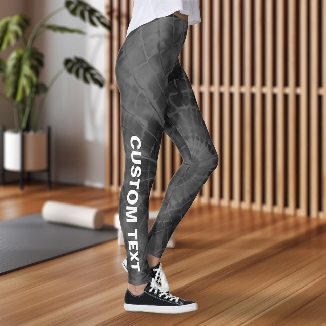 Create Your Own Custom Black Grey Tie Dye Leggings (Creator Uploaded)