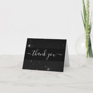 Create Your Own Custom Black Retro Stars Thank You Card