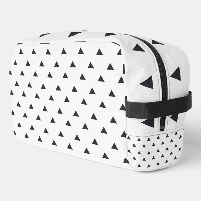 Create Your Own Custom Black & White Triangles Dopp Kit (Left Corner)