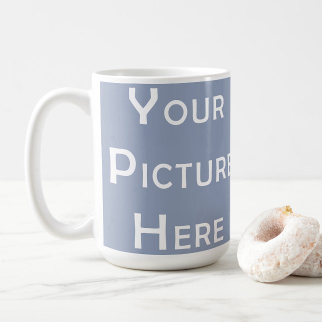 Create Your Own Custom Blank Template Photo Design Coffee Mug (With Donut)