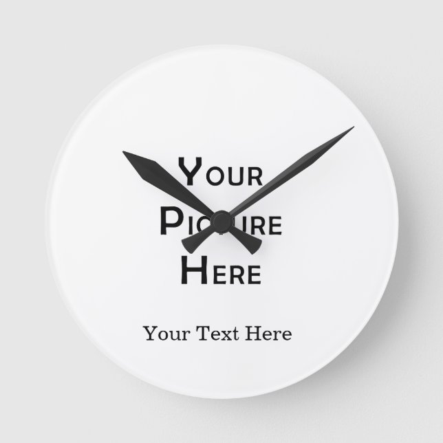 Create Your Own Custom Blank Template Photo Design Round Clock (Front)