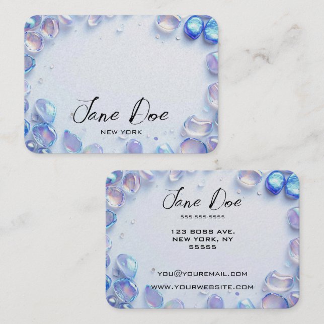 Create Your Own Custom Blue Opal Stones Business Card (Front/Back)
