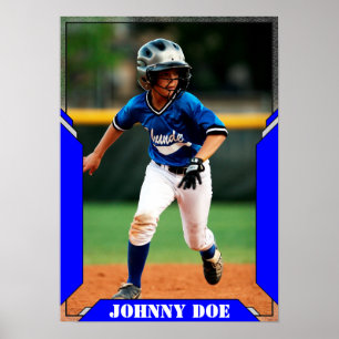 Create Your Own Custom Blue Sports Photo Poster