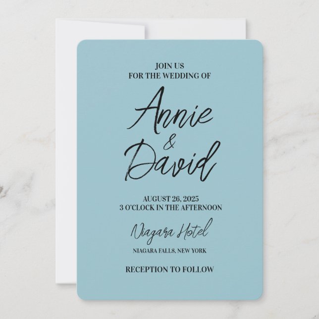 Create Your Own Custom Blue Wedding Invitation (Front)