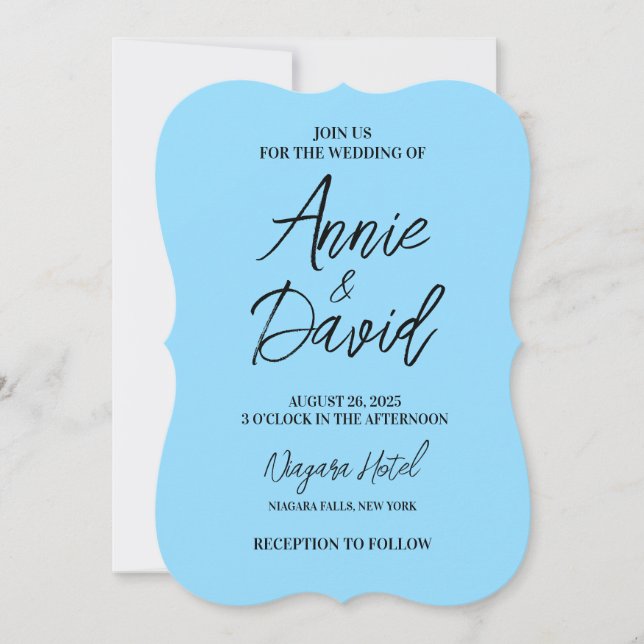 Create Your Own Custom Blue Wedding Invitation (Front)