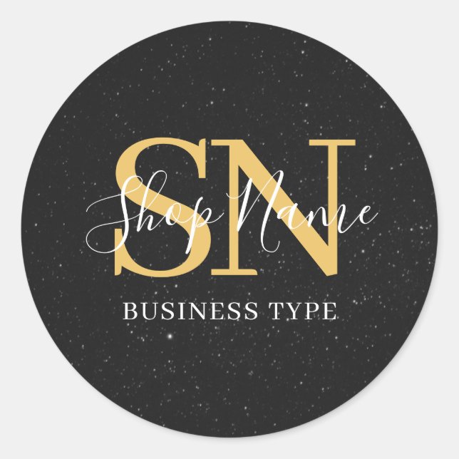 Create your own Custom Business Initials Promotion Classic Round Sticker (Front)