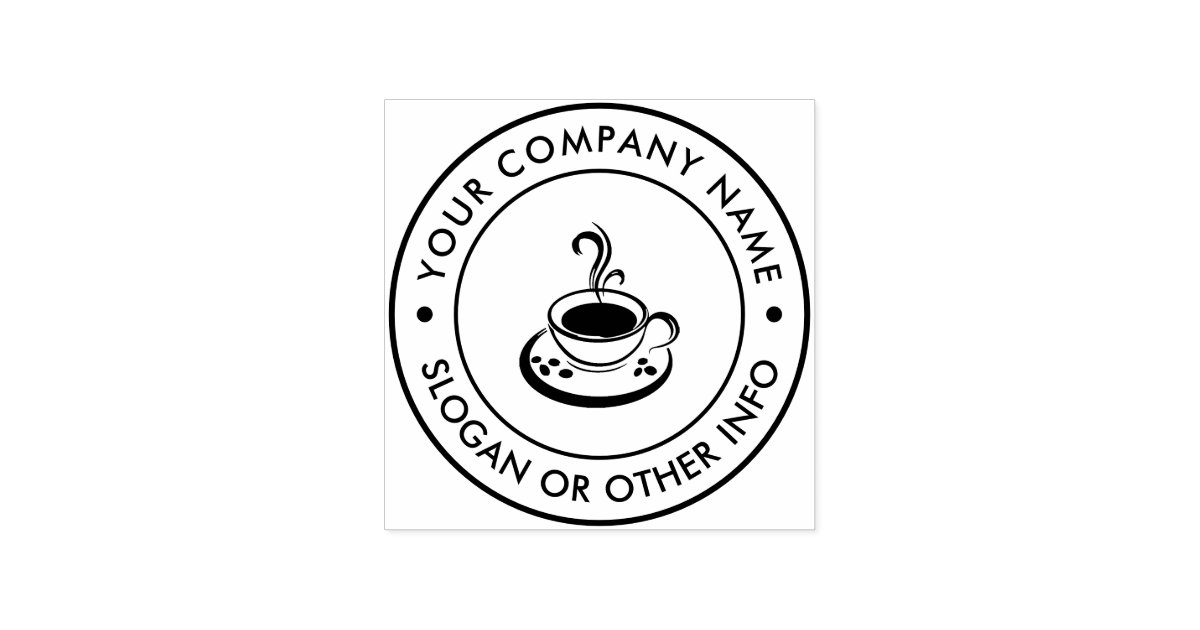 Create Your Own Custom Business Logo coffee Rubber Stamp | Zazzle