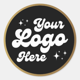 Create Your Own Custom Business Logo Faux Gold Classic Round Sticker