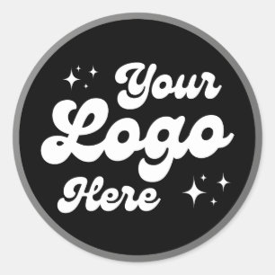 Create Your Own Custom Business Logo Faux Silver Classic Round Sticker