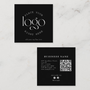 Create Your Own Custom Business Logo Modern Black Square Business Card