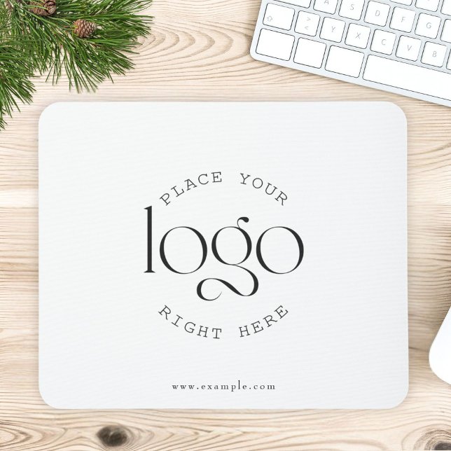Create Your Own Custom Business Logo Modern White Mouse Mat (personalized add your own logo business corporate white mouse pad)