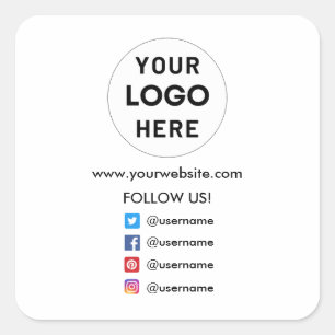 Create Your Own Custom Business  Social Media  Square Sticker