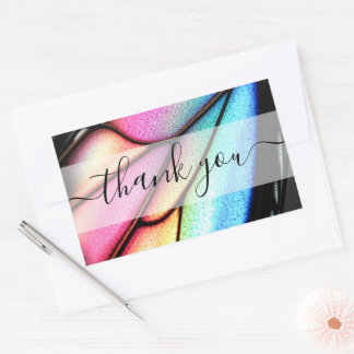 Create Your Own Custom Butterfly Wing Thank You Rectangular Sticker