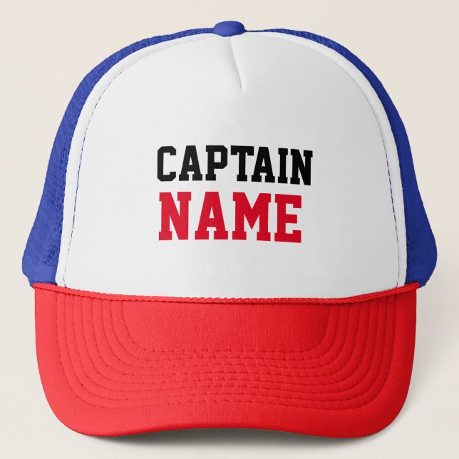 Create Your Own Custom Captain Name Trucker Hat (Front)