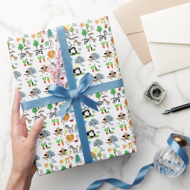 Create Your Own Custom Children drawings Cute Wrapping Paper (Gifting)