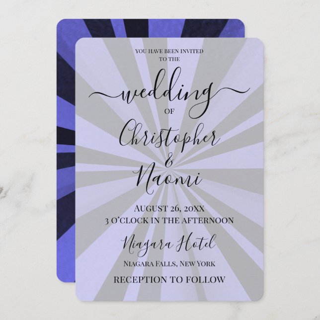 Create Your Own Custom Deep Retro Sunburst Invitation (Front/Back)