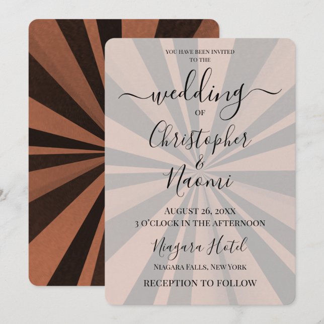 Create Your Own Custom Deep Retro Sunburst Invitation (Front/Back)