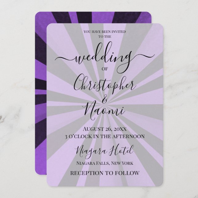 Create Your Own Custom Deep Retro Sunburst Invitation (Front/Back)
