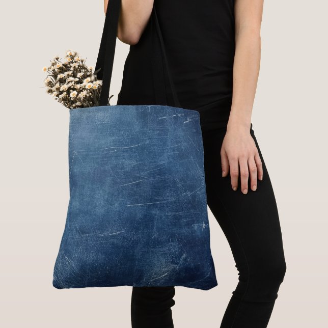 Create Your Own Custom Denim Blue Fade Tote Bag (Close Up)