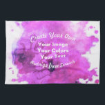 Create Your Own Custom Design Tea Towel<br><div class="desc">Background shown: Pink Watercolor Paint Splatter

Create your own custom high quality stuff!

Customise this item with your own personalised text or redesign entirely from scratch by replacing our image with your own.</div>