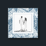 Create Your Own Custom Family Photo Canvas Print<br><div class="desc">Made to look dimensional,  a steel blue and white tropical plant pattern creates a beautiful frame for your favourite photo on this wrapped canvas. **TIP: If using square plaque,  you might need to crop your photo to a square BEFORE uploading it for best results.</div>