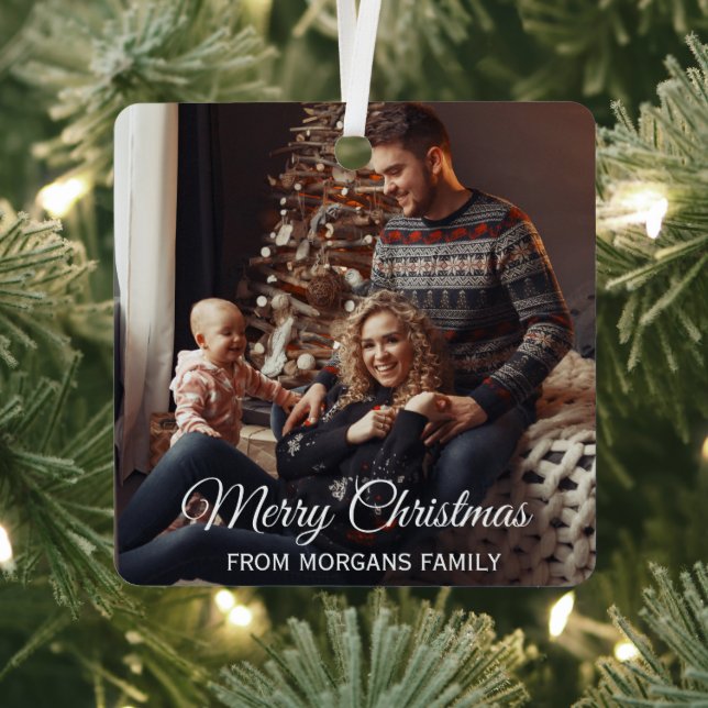 Create your own Custom Family Photo Christmas  Metal Tree Decoration (Insitu)