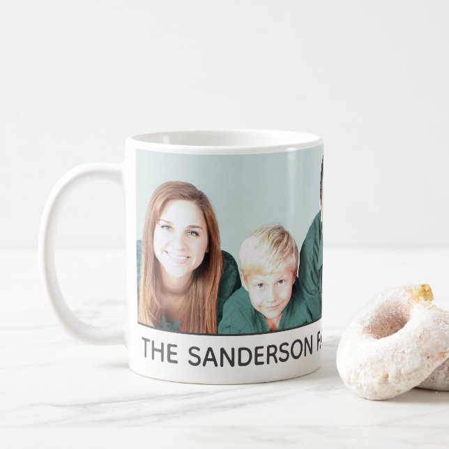Create Your Own Custom Family Photo Coffee Mug (With Donut)