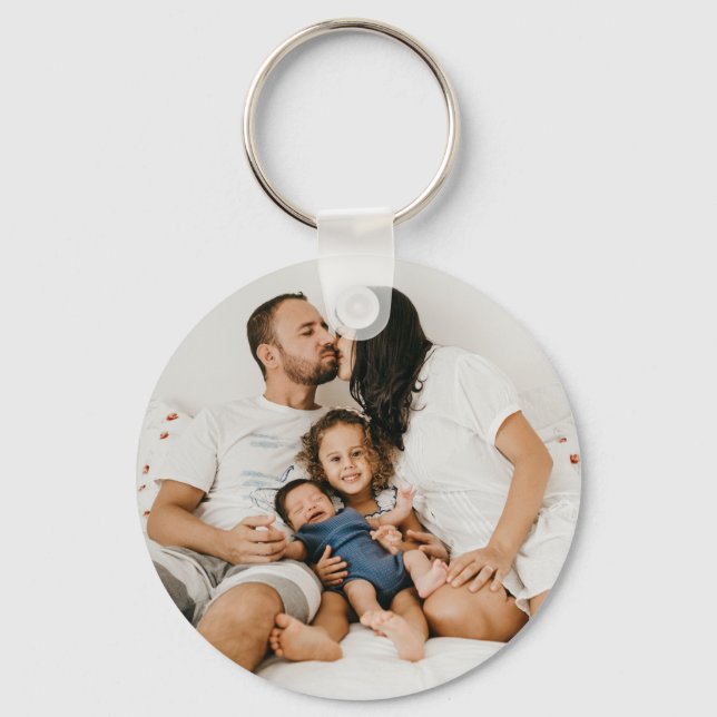 Create Your Own Custom Family Photo Personalised Key Ring (Front)