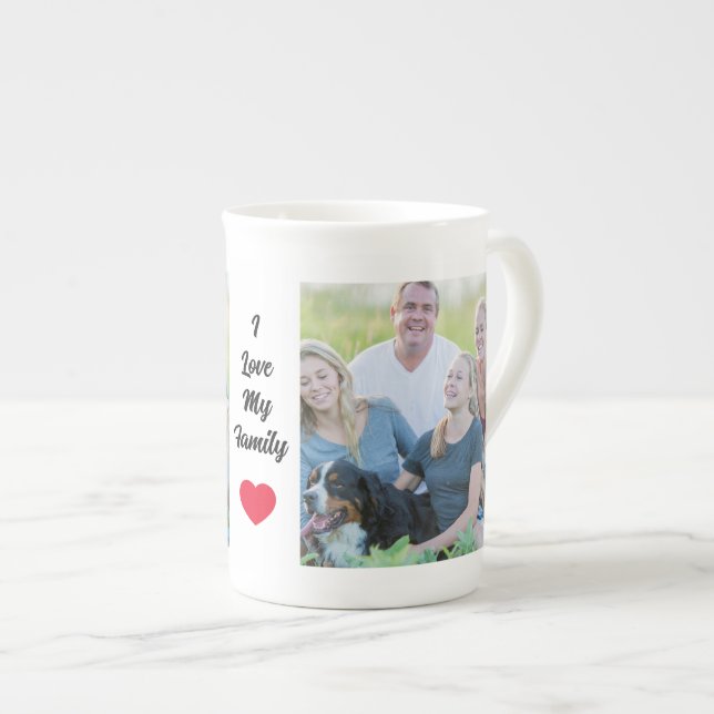 Create Your Own Custom Family Photos Bone China Mug (Front Right)