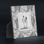 Create Your Own Custom Framed Photo Plaque<br><div class="desc">Made to look dimensional, a charcoal and white tropical leaf plant pattern creates a beautiful frame for your favourite photo on this tabletop plaque with a built-in easel. The image is put directly on the hardboard panel for a stunningly crisp image with an easy wipe clean surface. Great as a...</div>