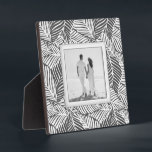 Create Your Own Custom Framed Photo Plaque<br><div class="desc">Made to look dimensional, a charcoal and white tropical leaf plant pattern creates a beautiful frame for your favourite photo on this tabletop plaque with a built-in easel. The image is put directly on the hardboard panel for a stunningly crisp image with an easy wipe clean surface. Great as a...</div>