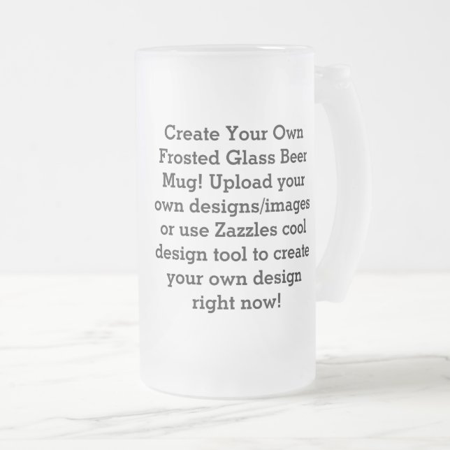 Create Your Own Custom Frosted Glass Beer Mug (Front Right)