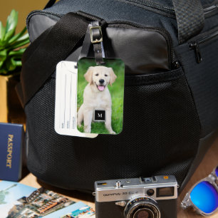 Create your own custom full photo monogram luggage tag