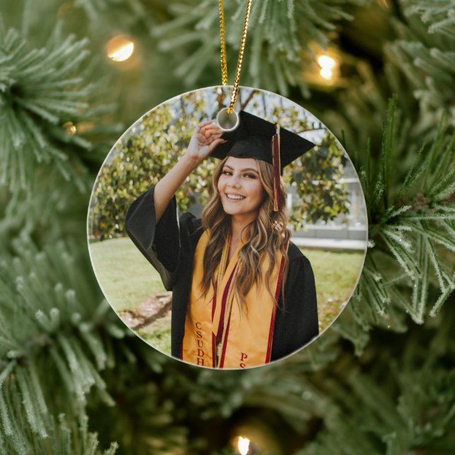 Create Your Own Custom Graduate Photo Ceramic Tree Decoration (Tree)
