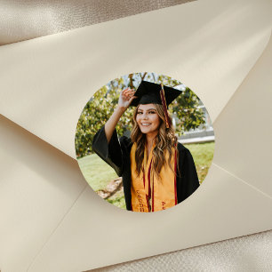 Create Your Own Custom Graduate Photo Classic Round Sticker