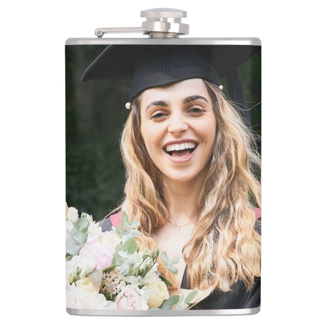 Create Your Own Custom Graduate Photo Hip Flask (Front)