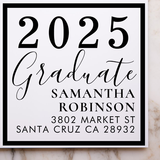Create Your Own Custom Graduate Return Address Rubber Stamp (Creator Uploaded)