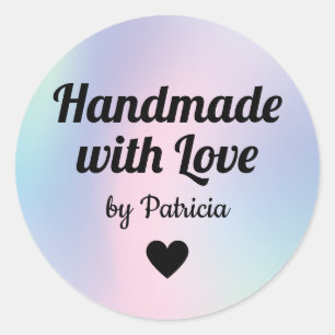 Create your own custom Handmade with love Classic Round Sticker