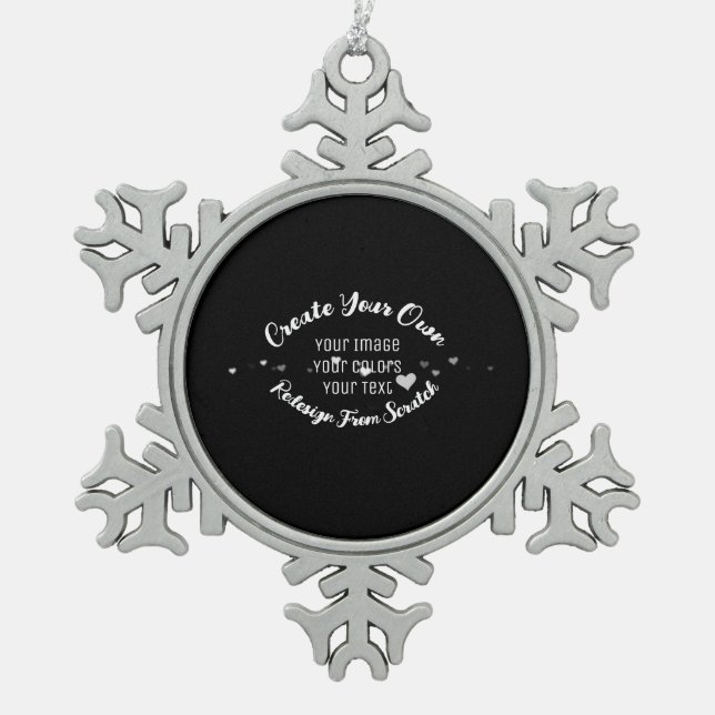 Create Your Own Custom Image Snowflake Pewter Christmas Ornament (Front)