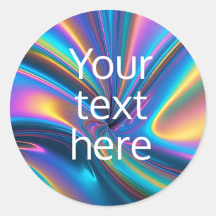 create your own custom image text luminous classic round sticker