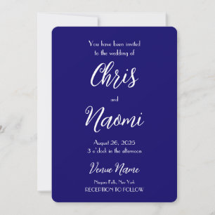 Create Your Own Custom Indigo Wedding Invitation