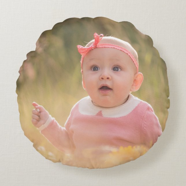Create Your Own Custom Kids Children Photo Modern Round Cushion (Front)
