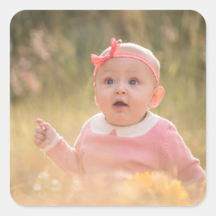 Create Your Own Custom Kids Children Photo Modern Square Sticker