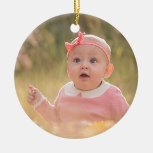 Create Your Own Custom Kids Children Two Photo Ceramic Tree Decoration