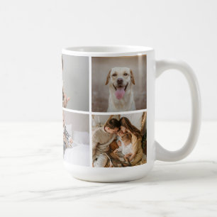 Create your own custom made 5 photo personalized coffee mug