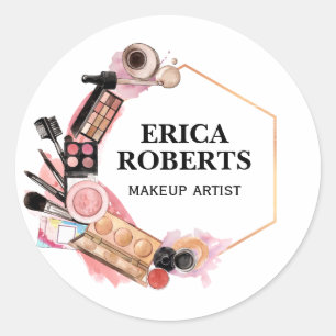 Create your own Custom Makeup Artist Customisable Classic Round Sticker