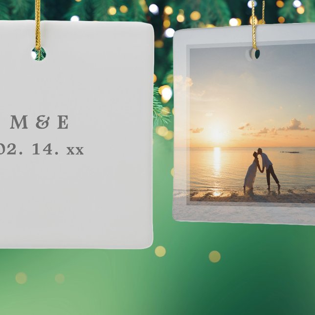 Create Your Own Custom Memorable Wedding Photo Ceramic Ornament (Creator Uploaded)
