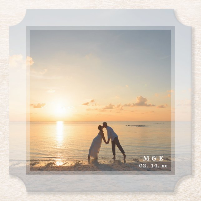 Create Your Own Custom Memorable Wedding Photo Paper Coaster (Front)
