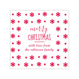 Create Your Own Custom "Merry Christmas" Snowflake Self-inking Stamp